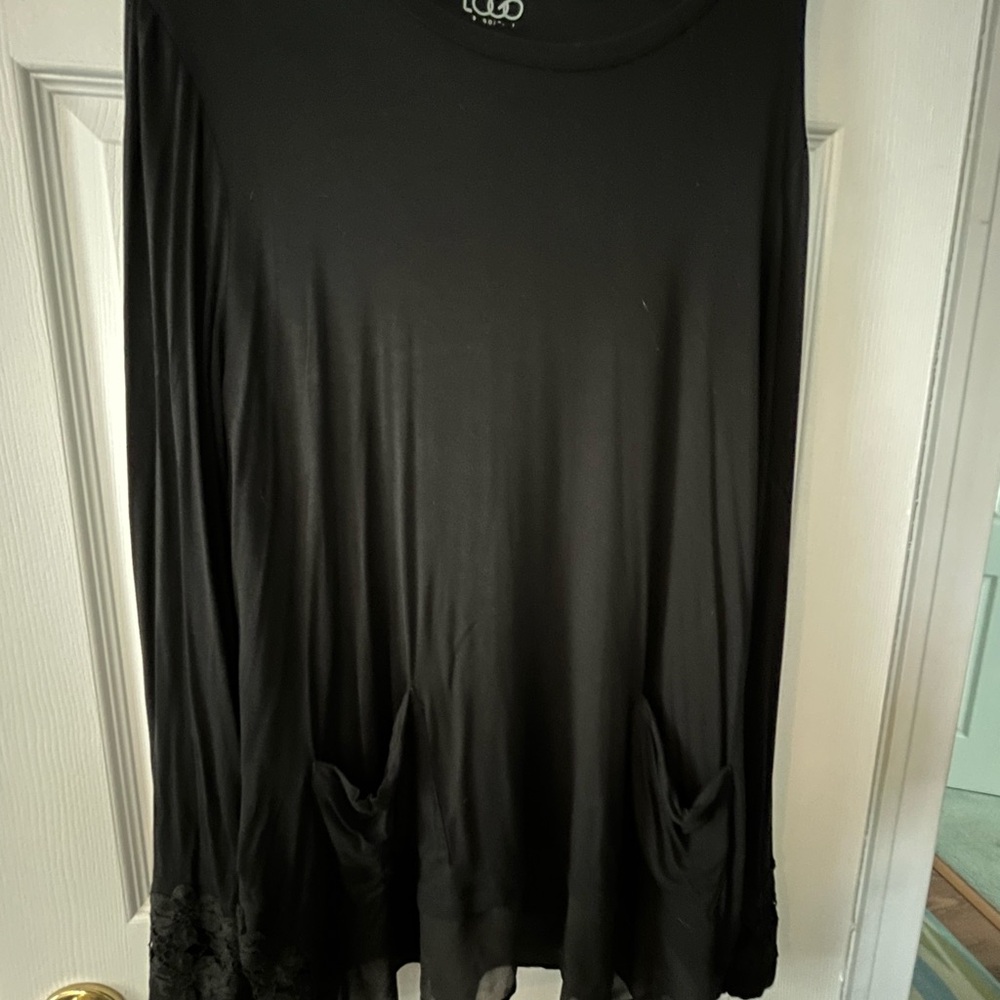 LOGO XL Black Long Sleeve Pocket Tunic -